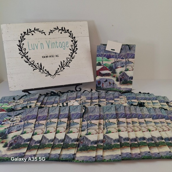 Pizzazz! Other - Vintage 1999 Pizzazz Jean Tucker Winter Folk Art 40 Piece Gift Bag Lot